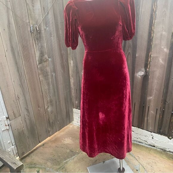 Reformation Livia Open-back Velvet Midi Dress size 0 - Picture 9 of 9